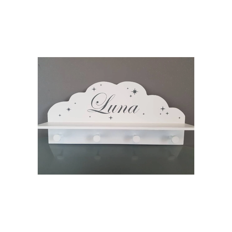 Porte manteau blanc étagère nuage