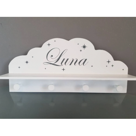 Porte manteau blanc étagère nuage