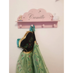 Porte manteau rose étagère nuage