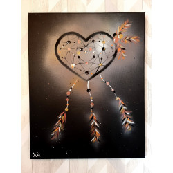 Toile Attrape Rêves Coeur...