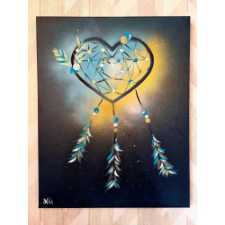 Toile Attrape Rêves Coeur -...