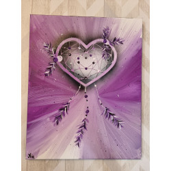 Toile Attrape Rêves Coeur -...