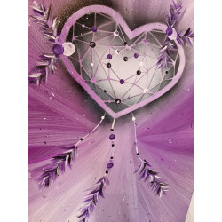 Toile Attrape Rêves Coeur - Violet