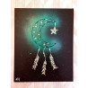 Toile Attrape Rêves Lune - turquoise