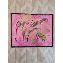 Toile Abstrait - Olire - rose